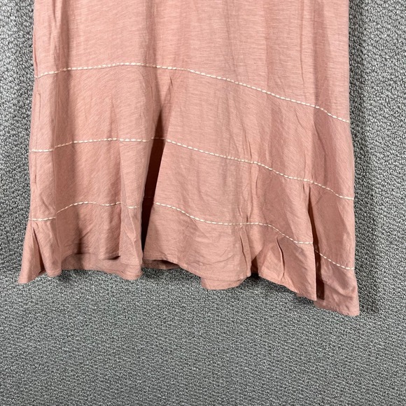 LOGO Lori Goldstein Tunic Top Womens Size Small Peach Asymmetric Hem Pockets - Picture 3 of 12